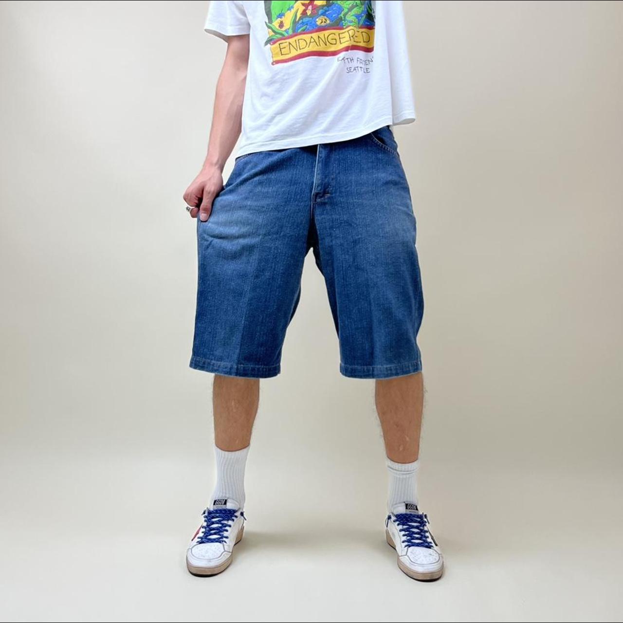 Vintage 90s Calvin Klein baggy Light wash shorts.... - Depop