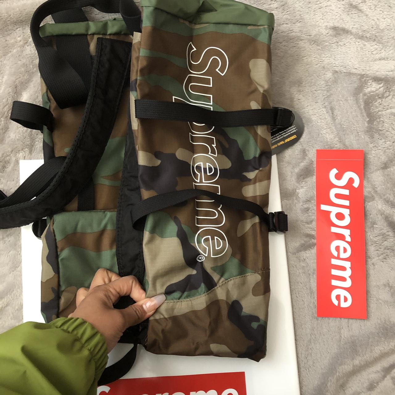 Supreme SS21 Red Camo Backpack brand new in plastic - Depop