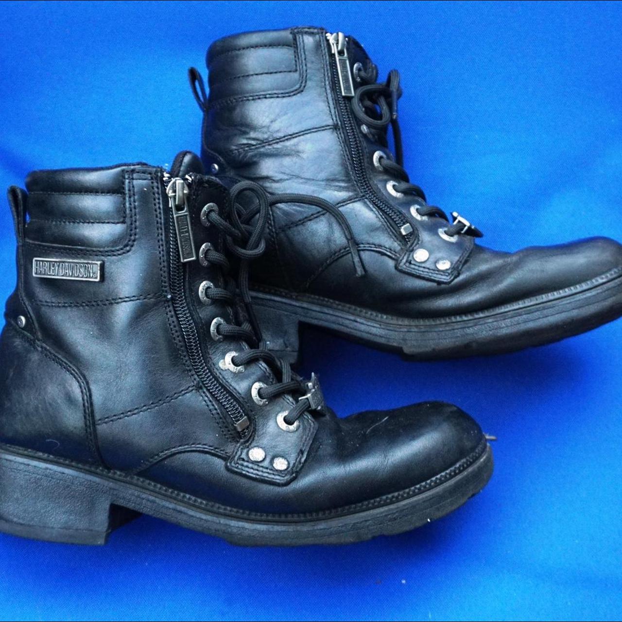 Women's authentic Harley Davidson leather, lace up... Depop