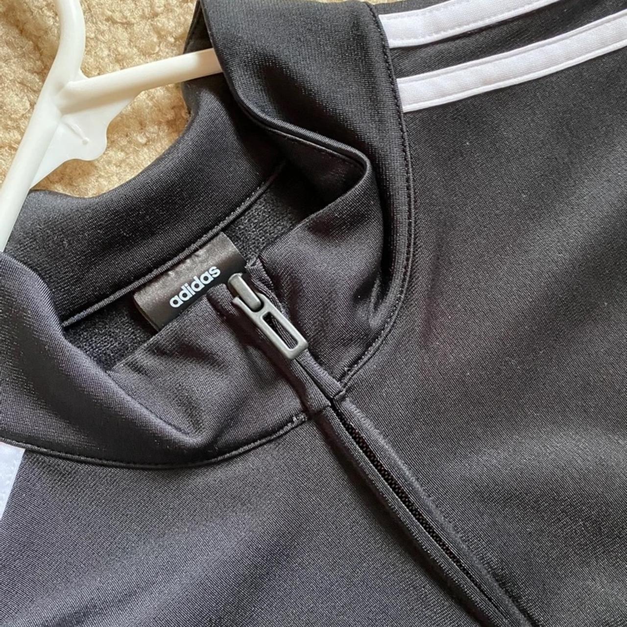 Adidas tracksuit top black Never worn Size M - Depop