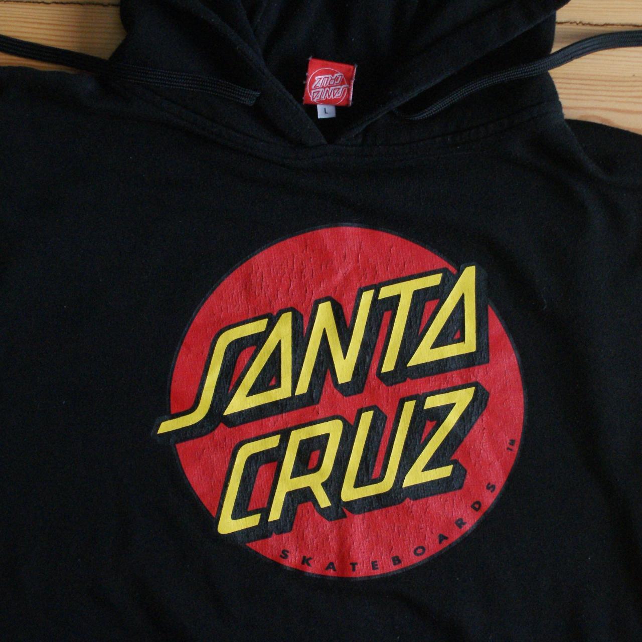 Santa Cruz Men's Black and Red Hoodie Depop