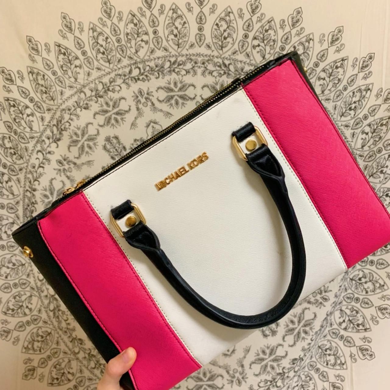 Black and pink michael shop kors bag