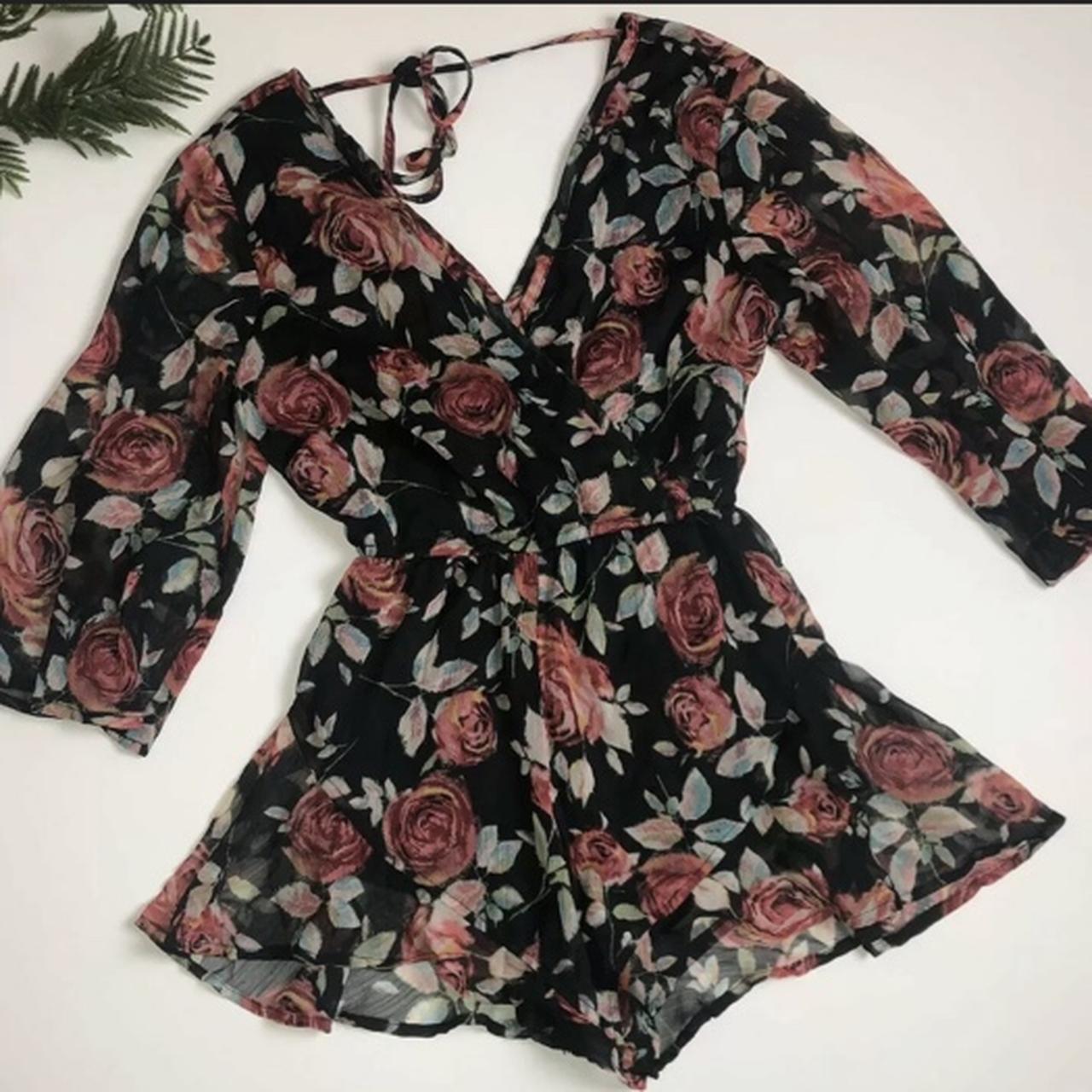 Band Of Gypsies Floral Boho Short Romper Size Depop