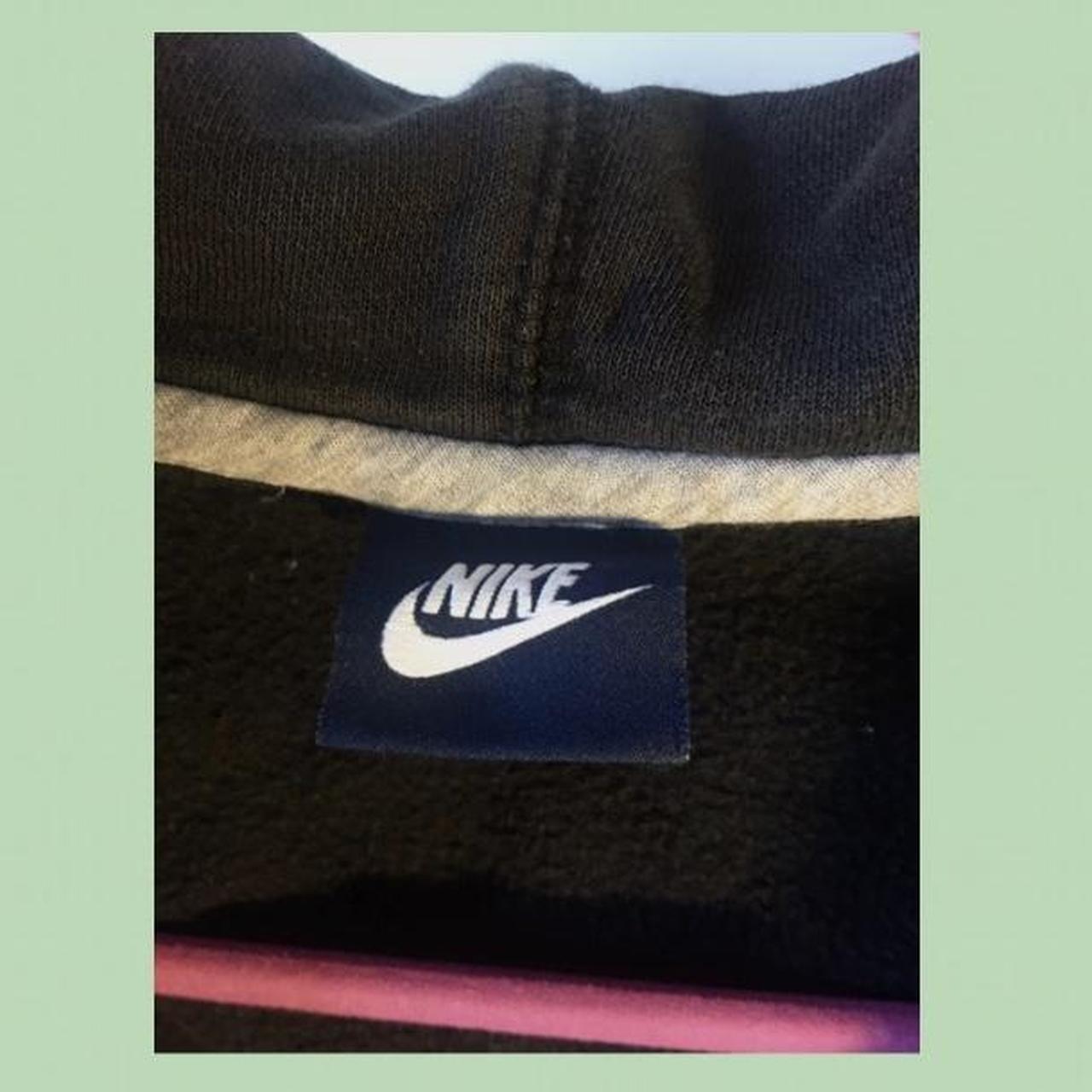 black nike zip up hoodie with contrasting white zip... - Depop