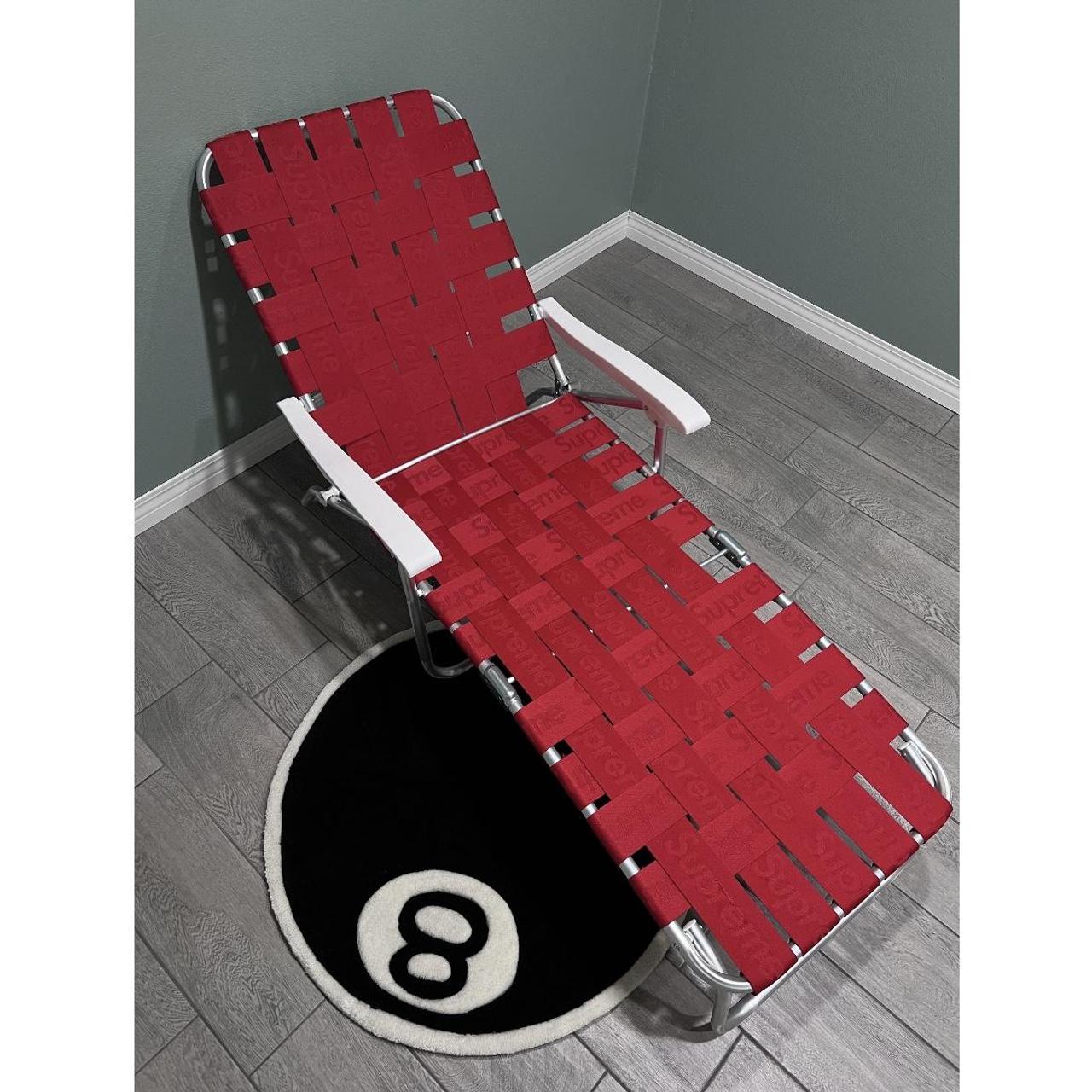 Supreme SS21 Woven Chaise Lounge Chair Red... Depop