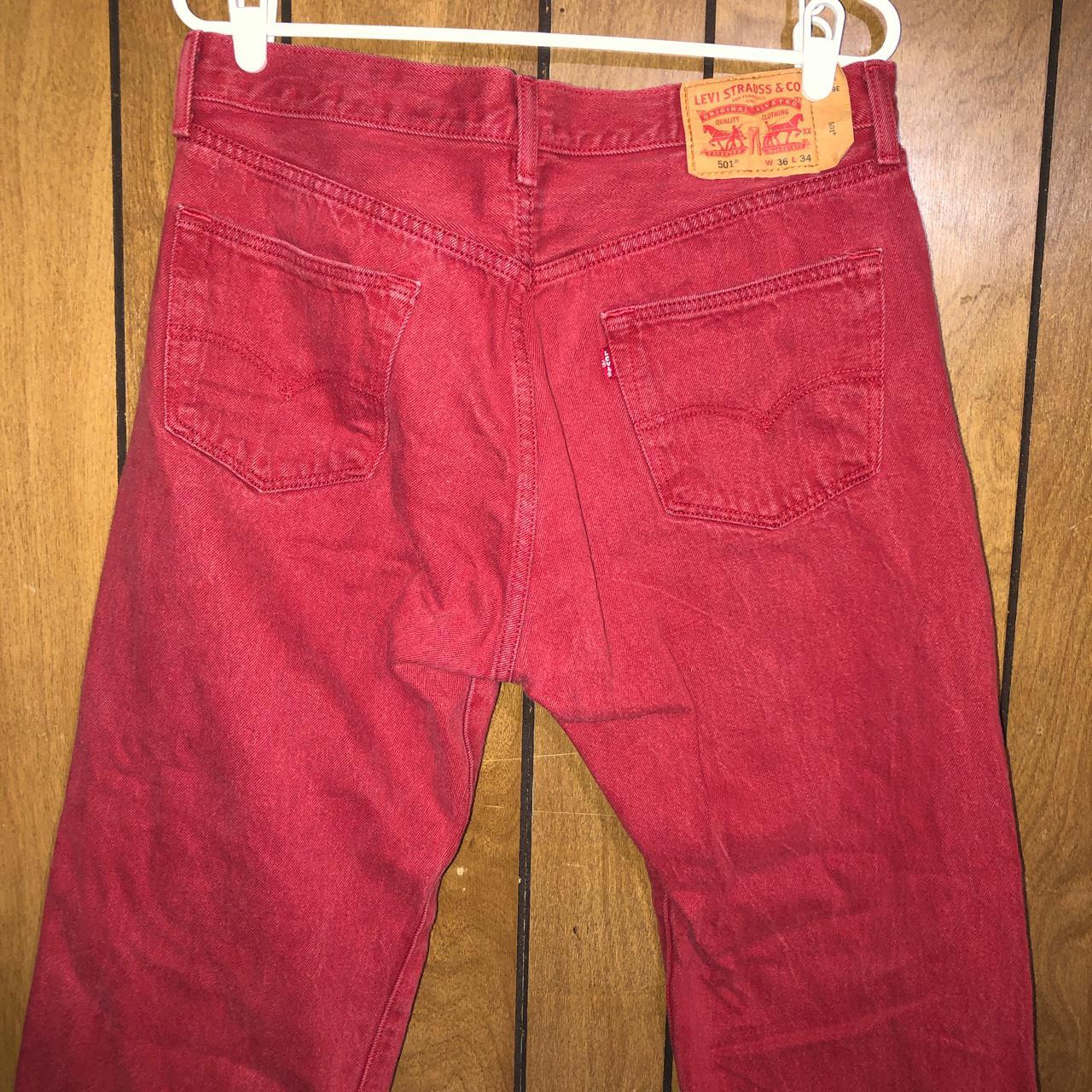 Levi's Men's Red Jeans | Depop