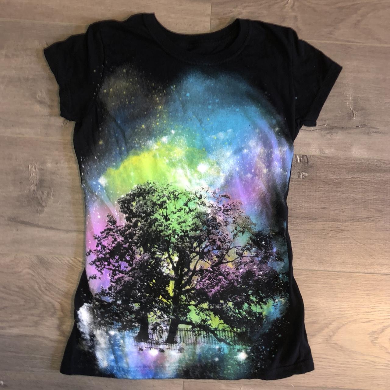 Galaxy tie-dye on black t-shirt