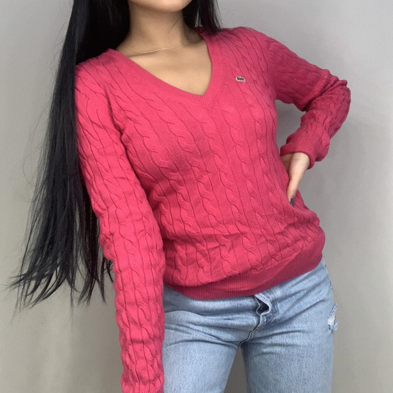 Vintage buy Lacoste Y2K Cable Knit Pink Sweater Unisex