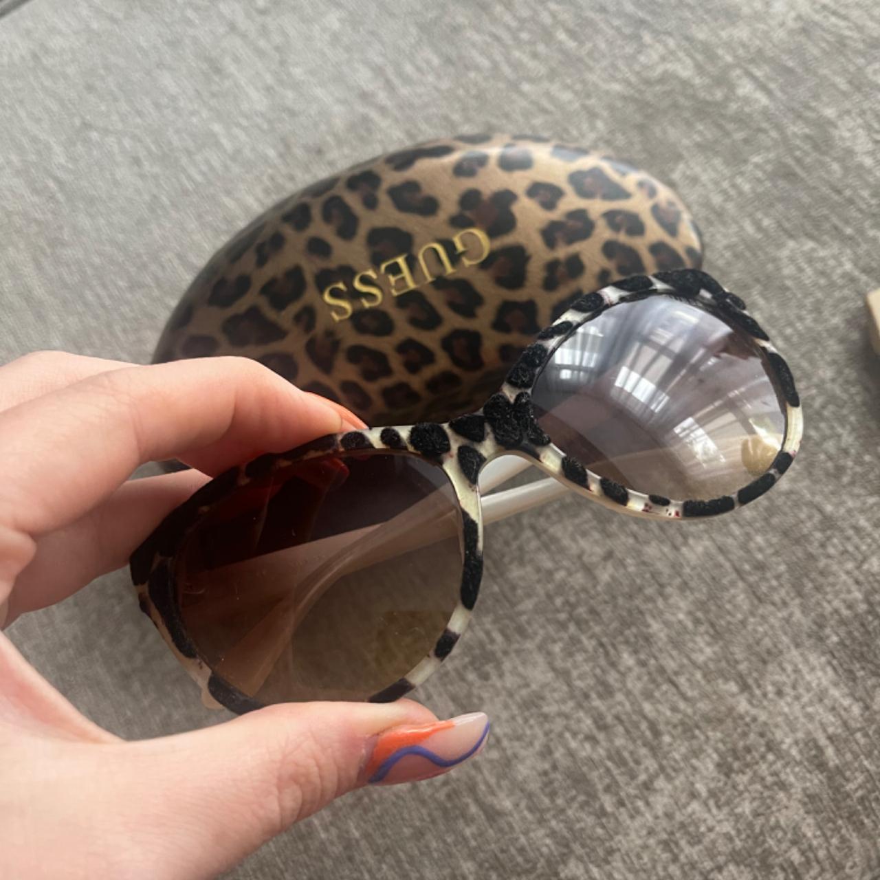 Guess cat eye sunglasses in case Unusual velour... - Depop