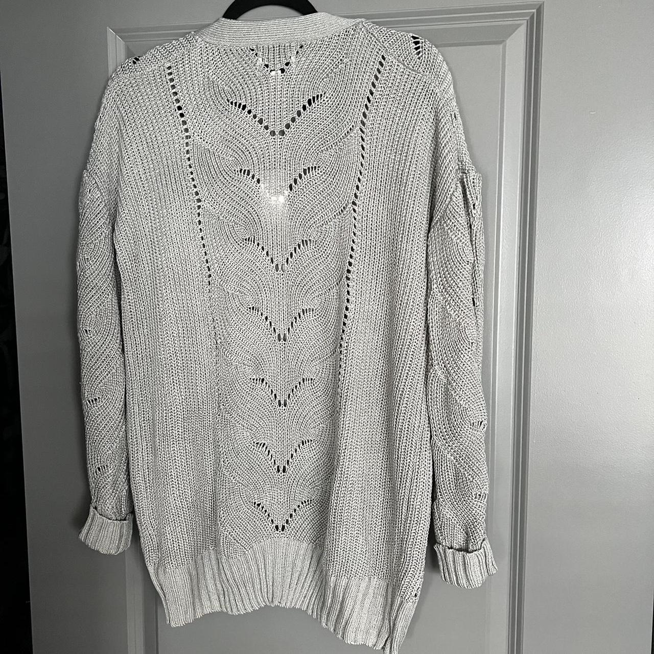 Gray cardigan New with tags Brand pink rose... - Depop