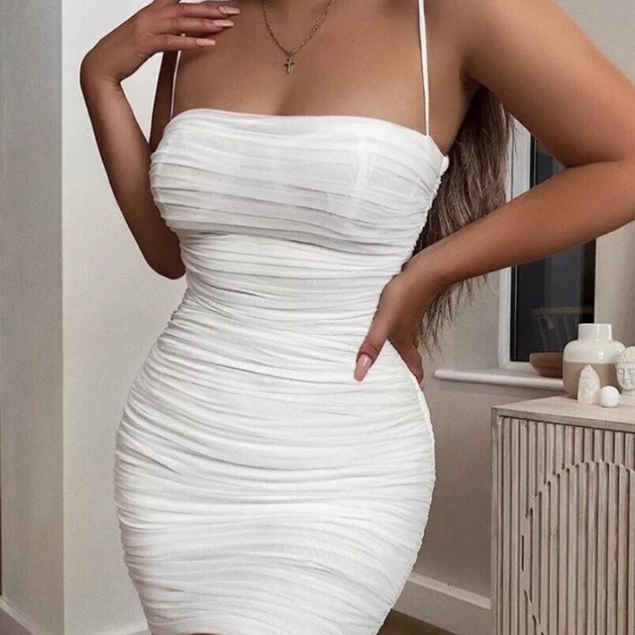 house of cb white bodycon dress