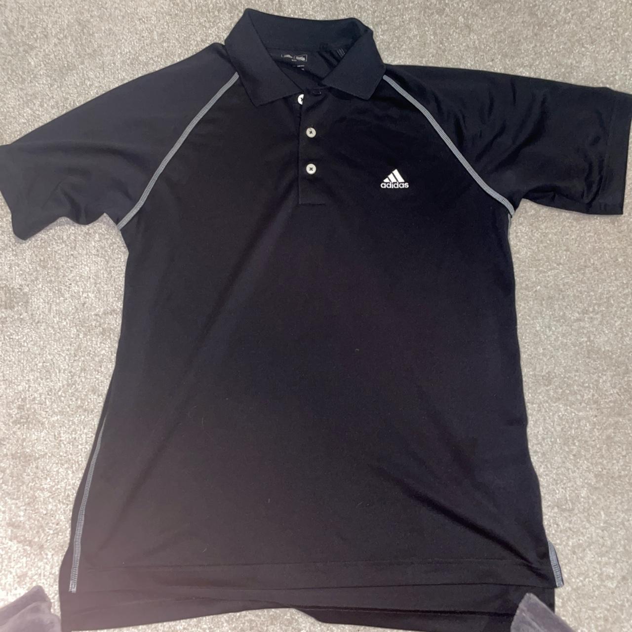 Adidas Men's Black and White Polo-shirts | Depop