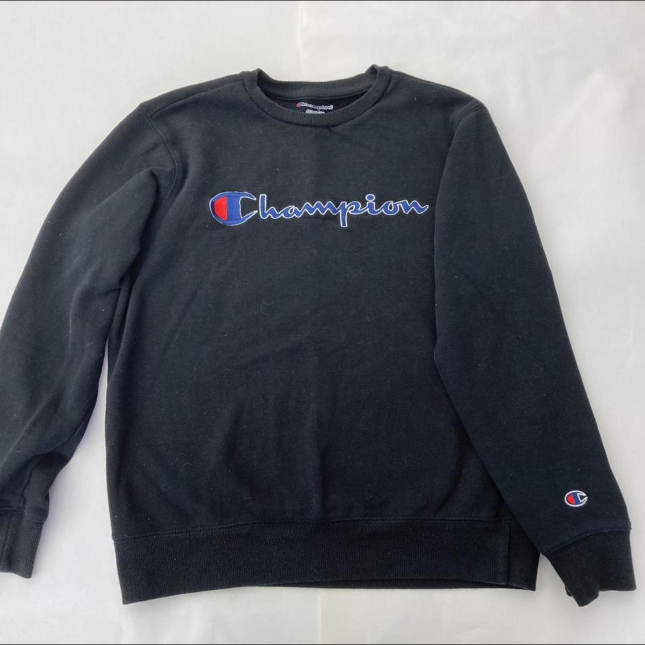 Black Champion crewneck jumper. Used but mint... - Depop