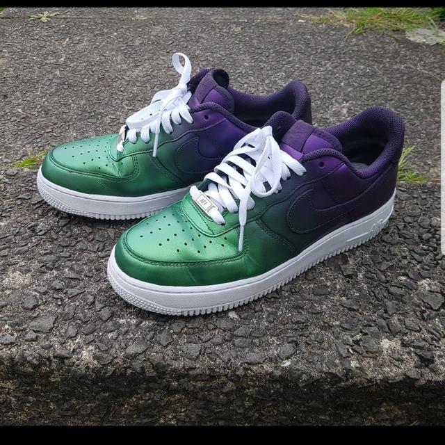 Old pair of patent leather lime green nike air force - Depop
