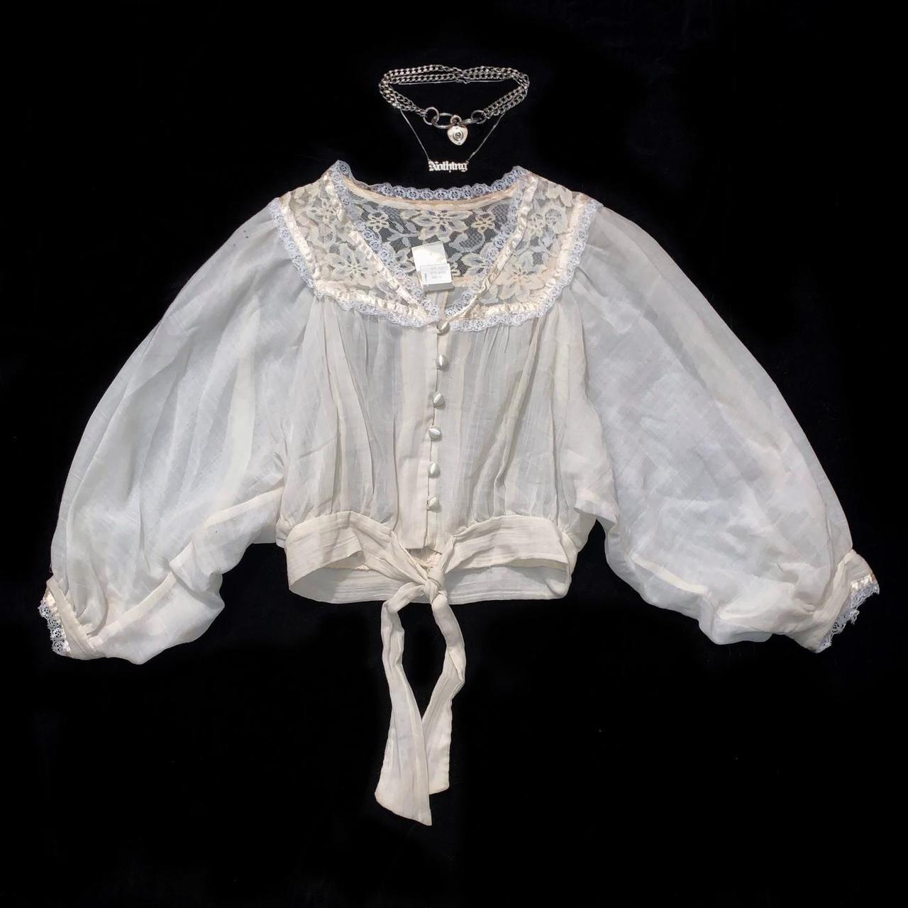 70s Vintage Cream White Victorian Goth Doll Cotton... - Depop