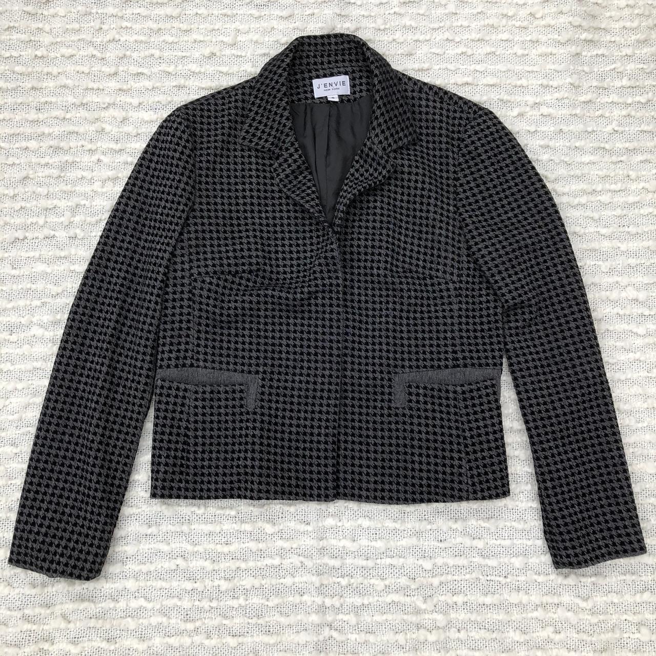 J' Envie New York velvet houndstooth button blazer /... - Depop