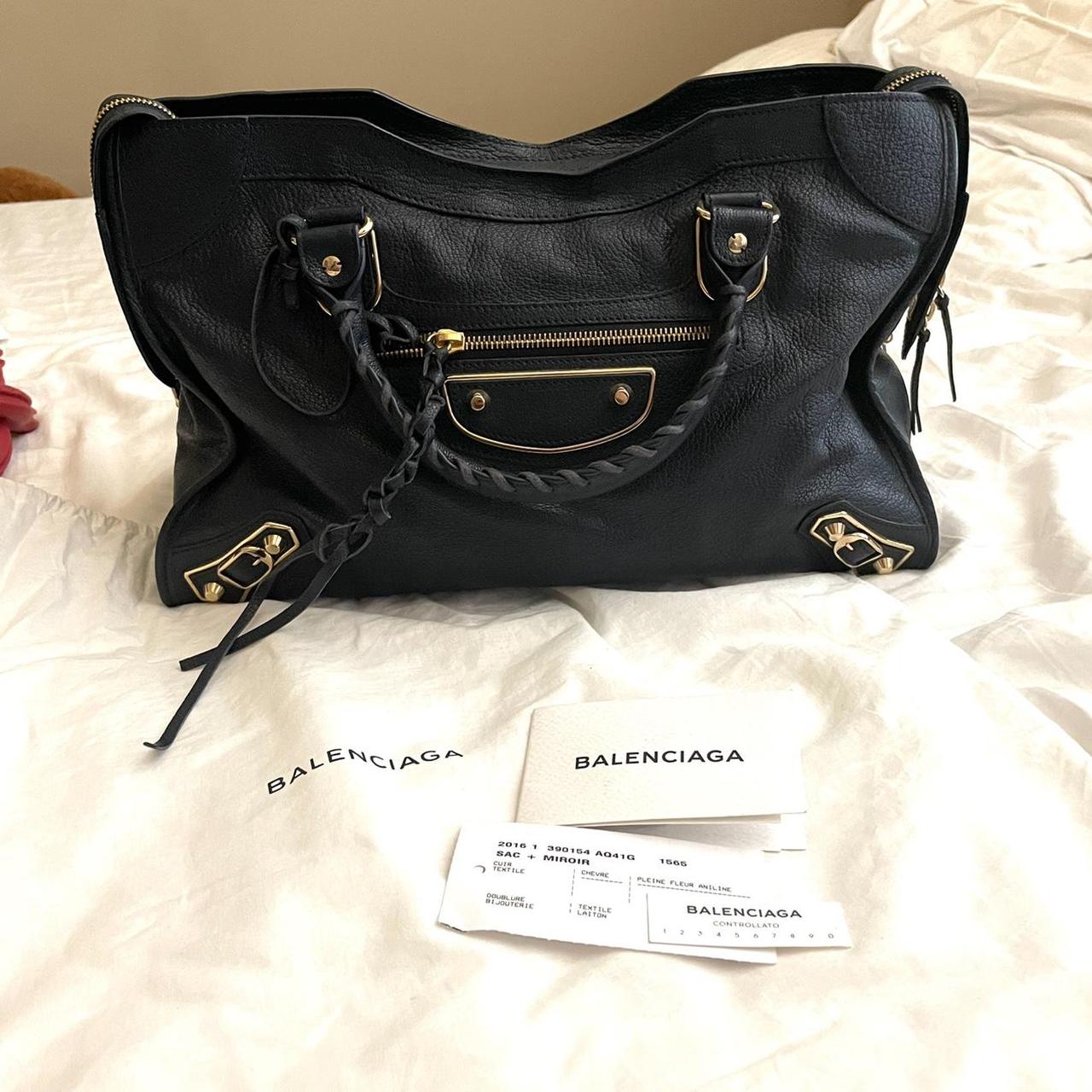 Balenciaga Navy Blue Classic City Metallic