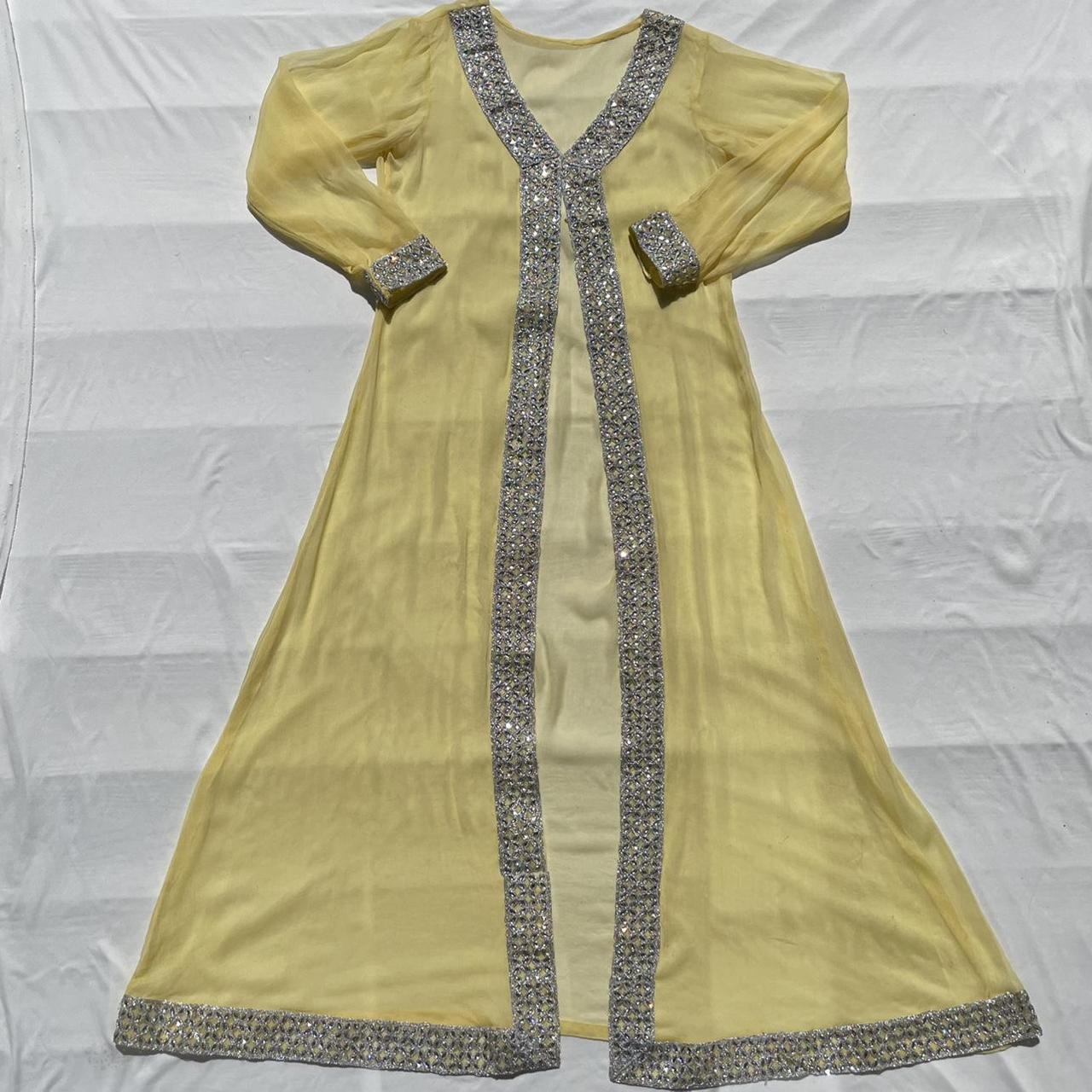 Women's Yellow and Silver Dress Depop