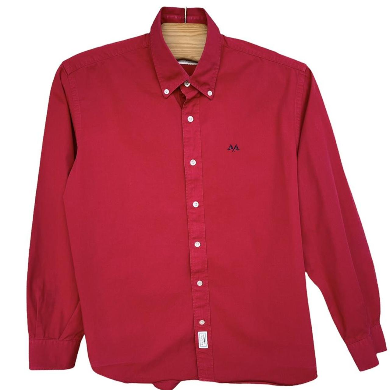 Burberry red TB men's shirt very good condition... Depop