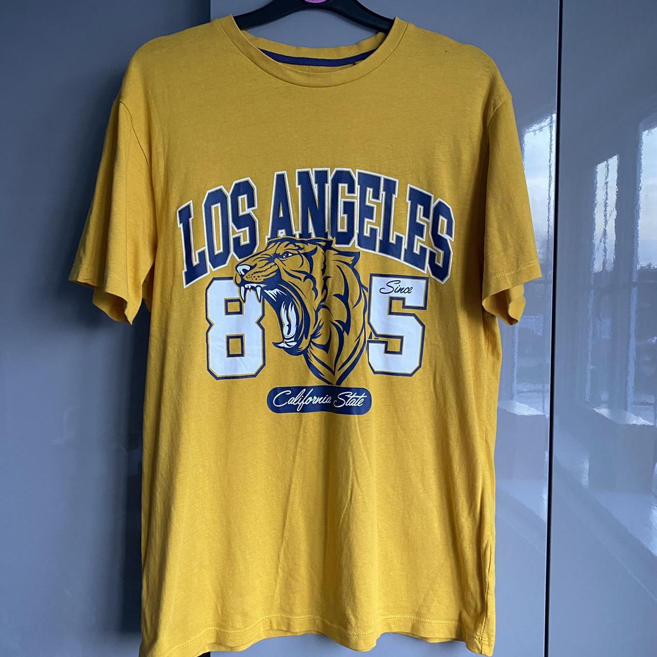 Primark Los Angeles Lion yellow t shirt • Very... - Depop