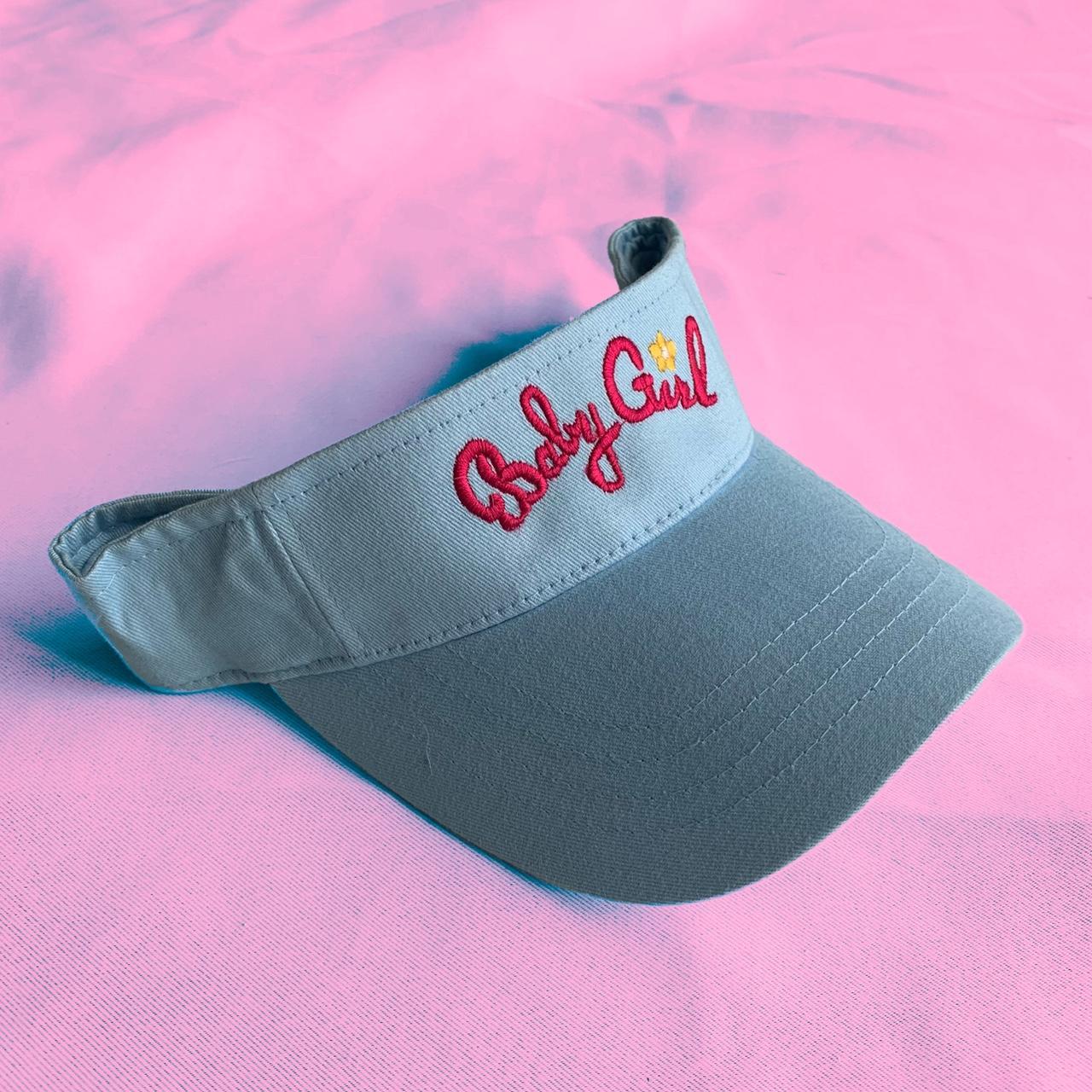 Women's Blue and Pink Hat Depop