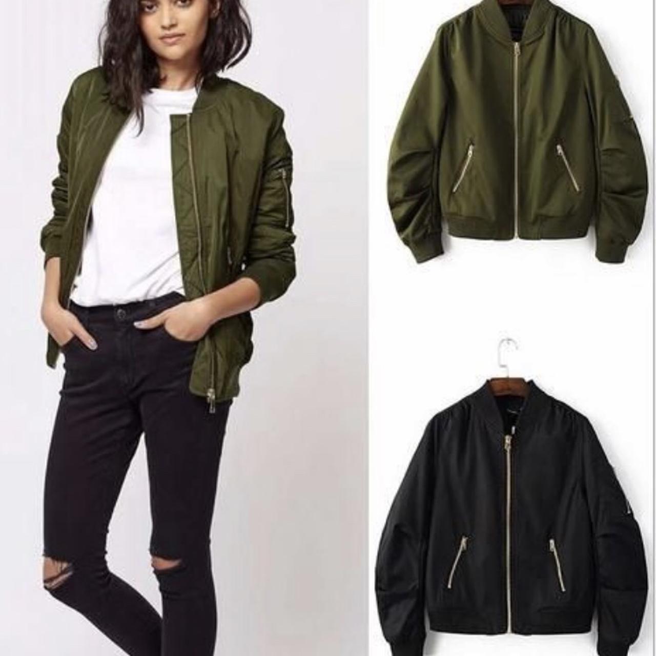 Winter army green bomber jacket Limited Depop