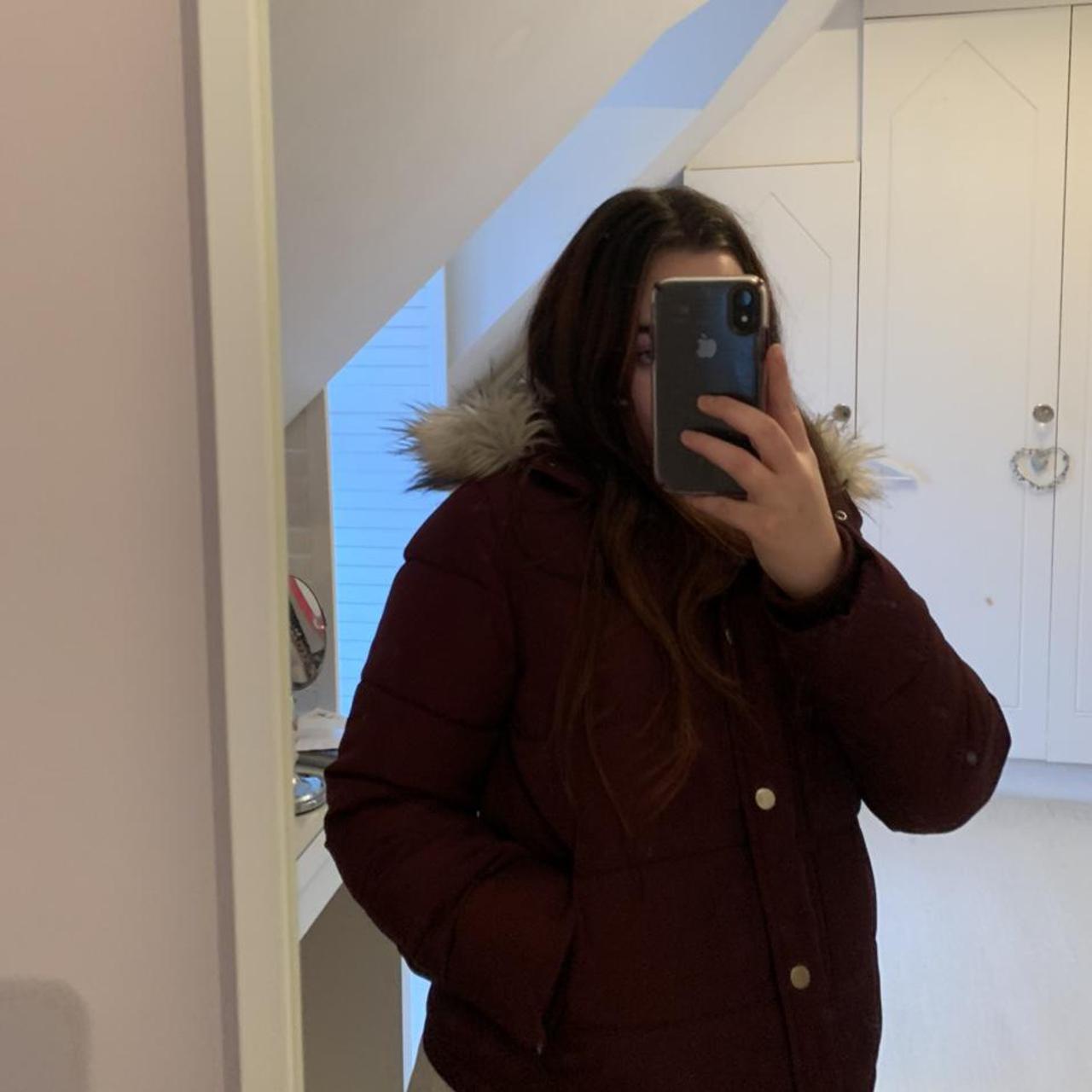 gorgeous burgundy pull bear puffer jacket
