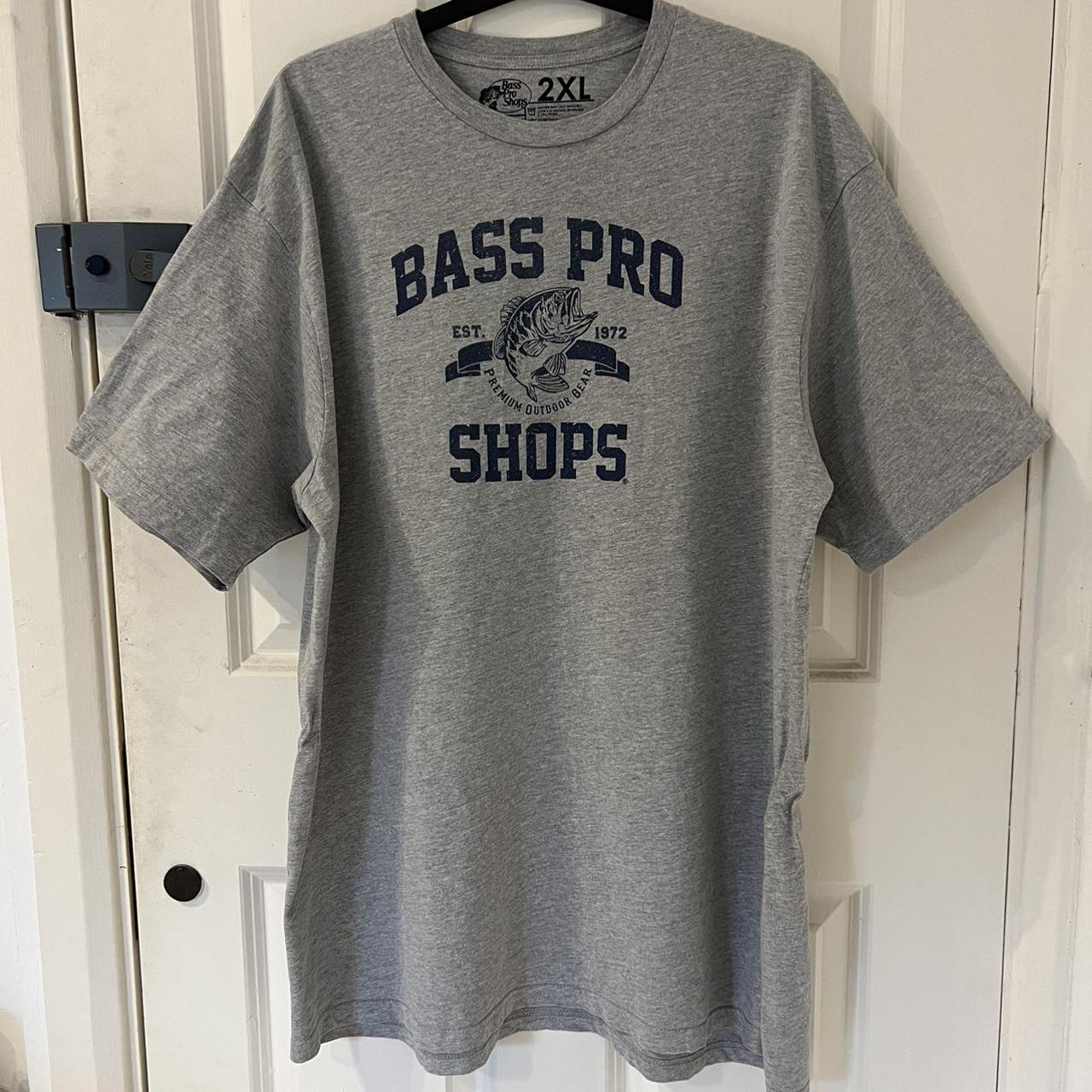 Bass pro shop T shirt. Grey with print on front and... - Depop