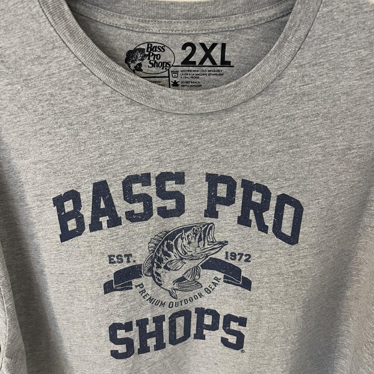 Bass pro shop T shirt. Grey with print on front and... - Depop