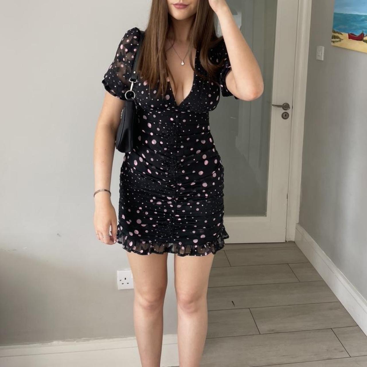 asos pink backless dress