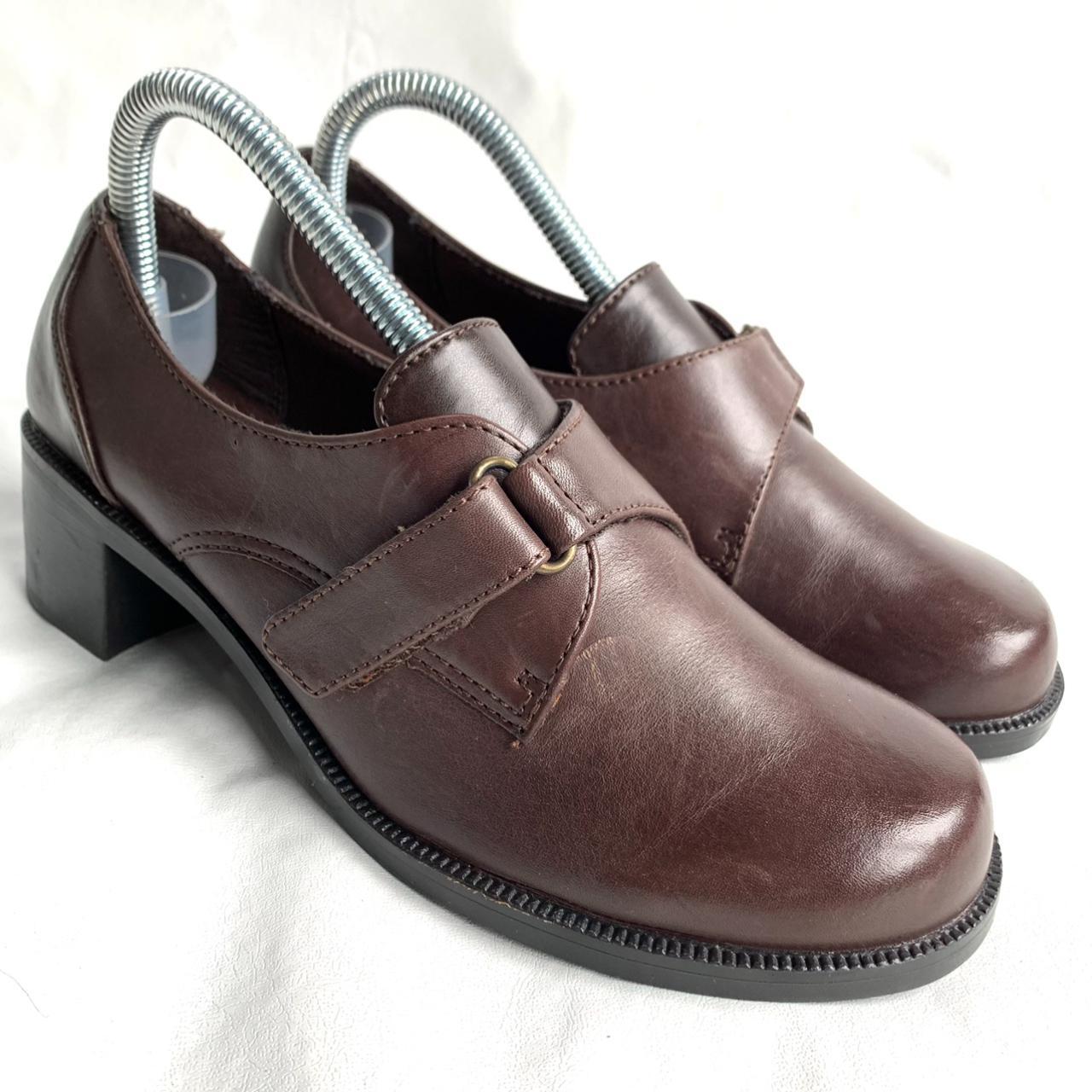 Product Image 1 - Vintage chunky loafers, brown leather,