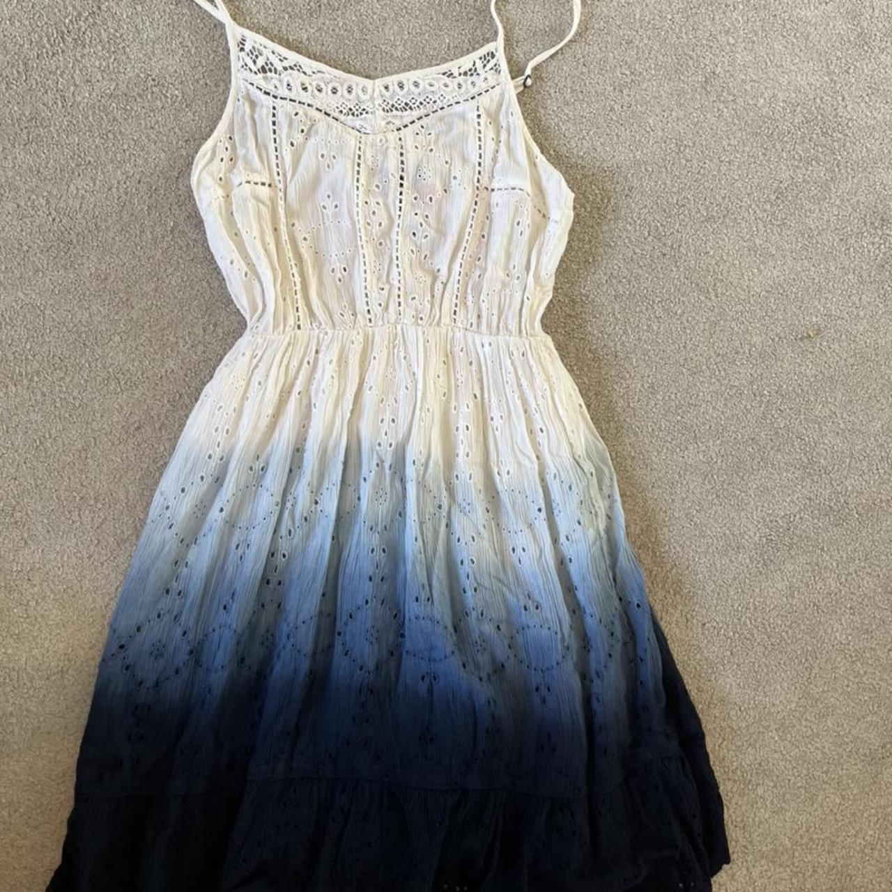 Superdry Women's Blue and White Dress | Depop