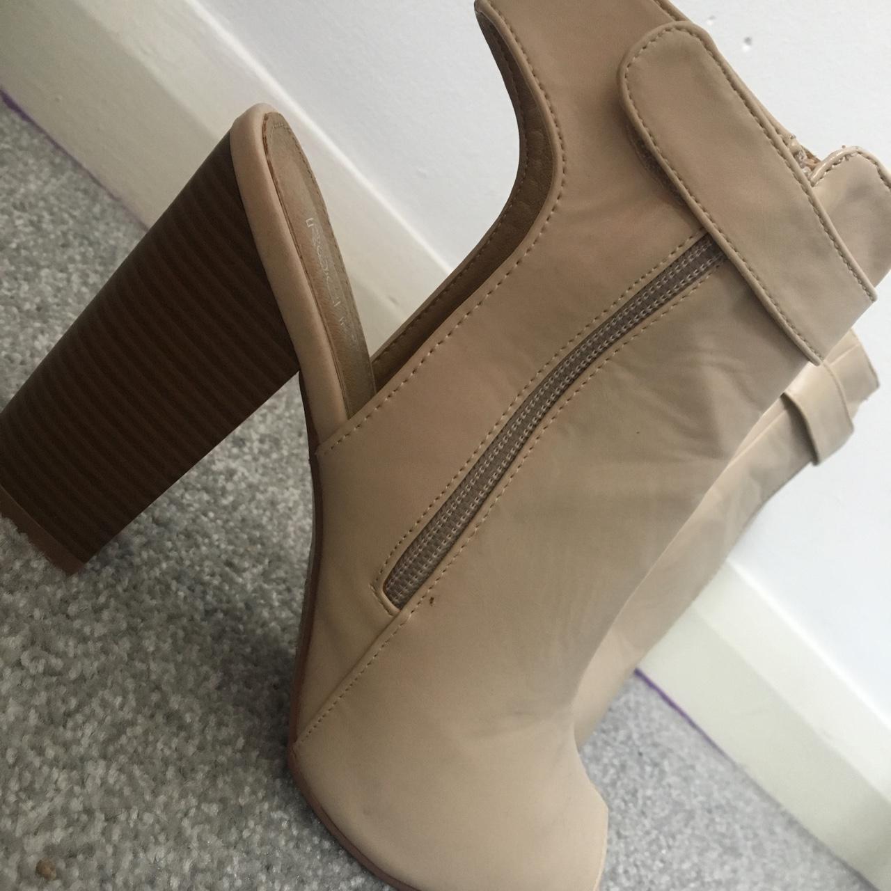 Pale pink heels with zips good condition as worn depop