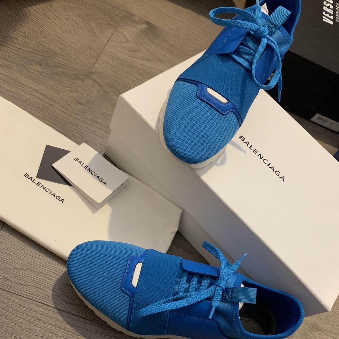 Balenciaga race hot sale runners blue