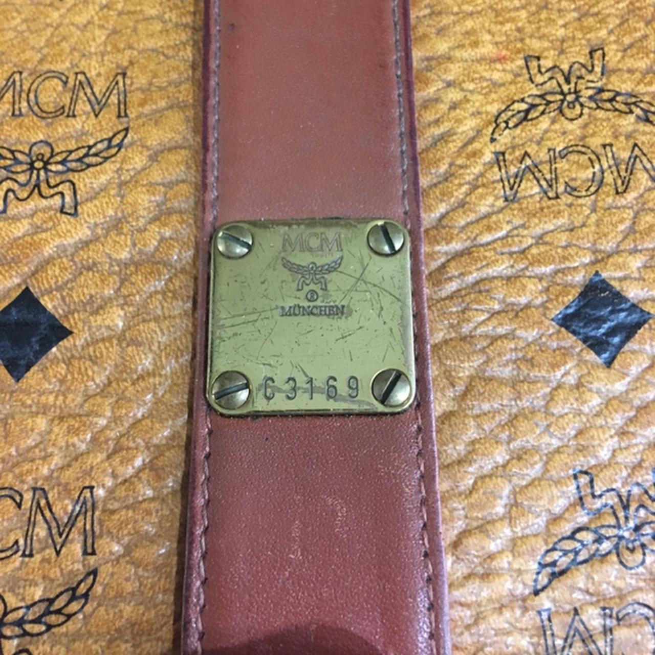 MCM Handbag Vintage Boston Bag in Cognac coated - Depop