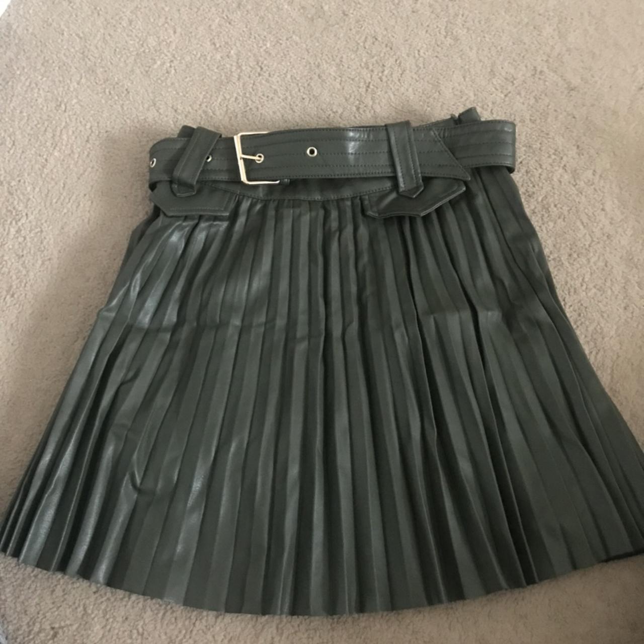 River island leather pleated on sale skirt