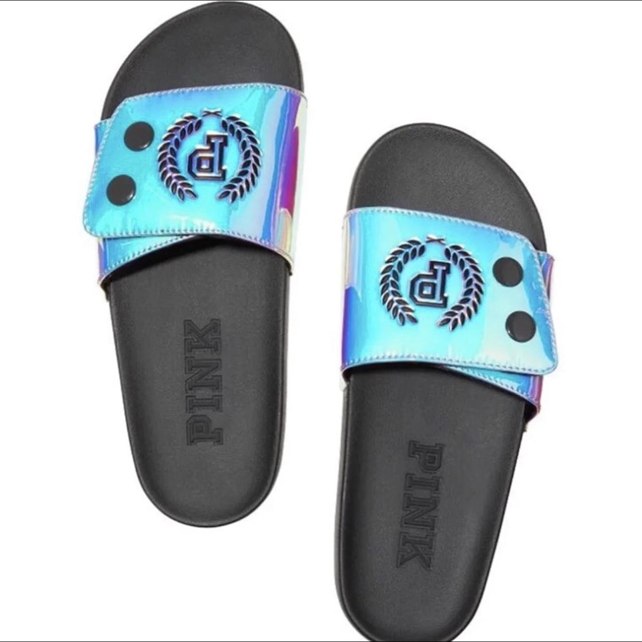 Pink discount iridescent slides