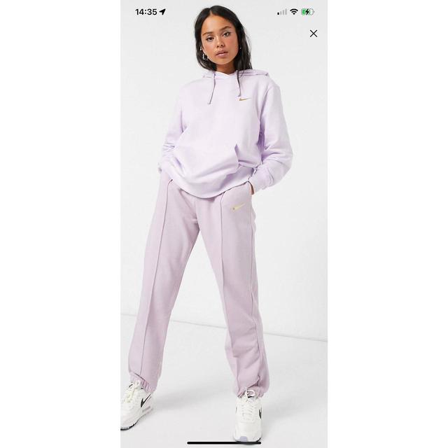 Nike metallic swoosh oversized hoodie womens pastel new arrivals