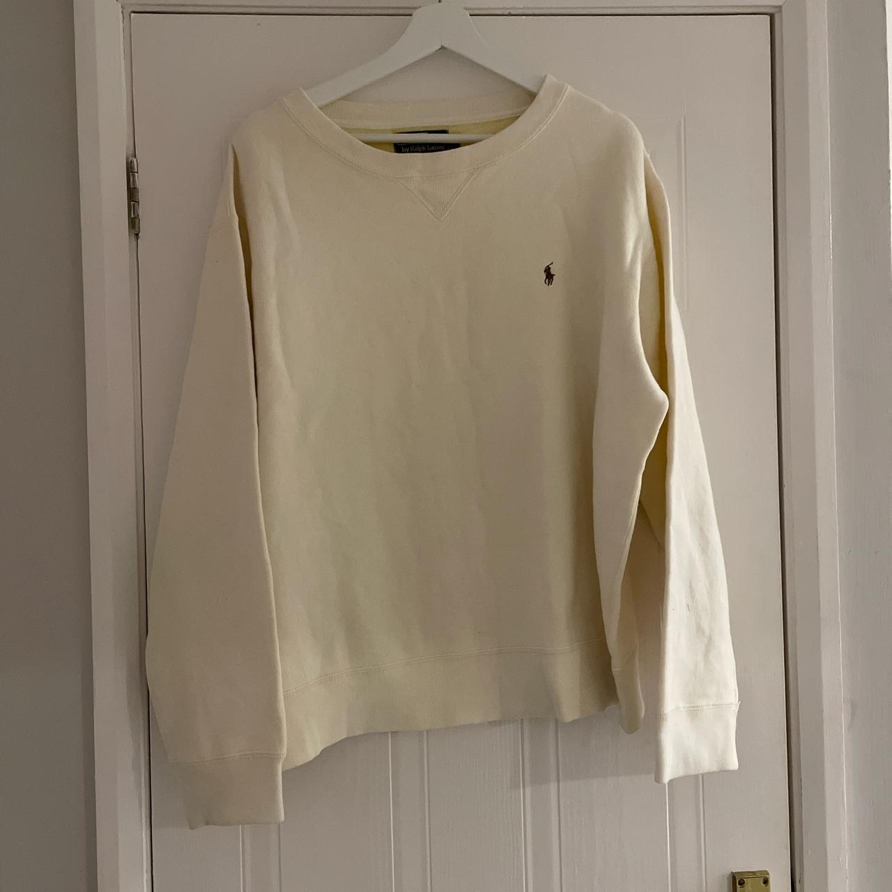 Polo Ralph Lauren Men's Cream Sweatshirt | Depop