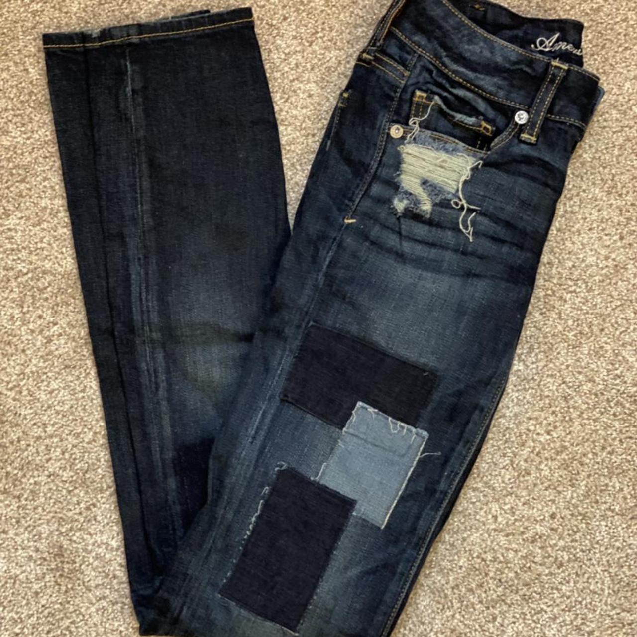 american eagle patch jeans ♡ FREE SHIPPING Depop