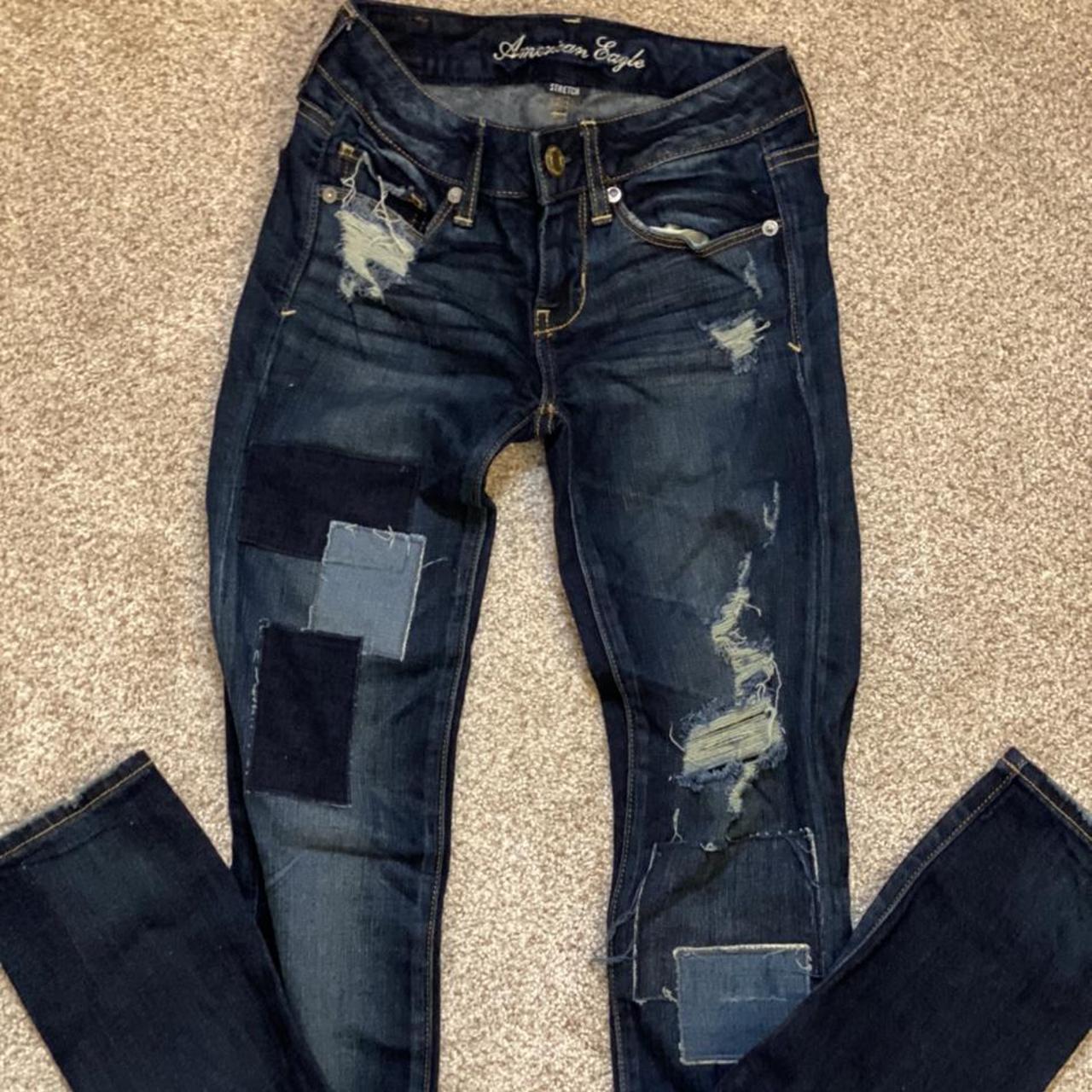 american eagle patch jeans ♡ FREE SHIPPING Depop