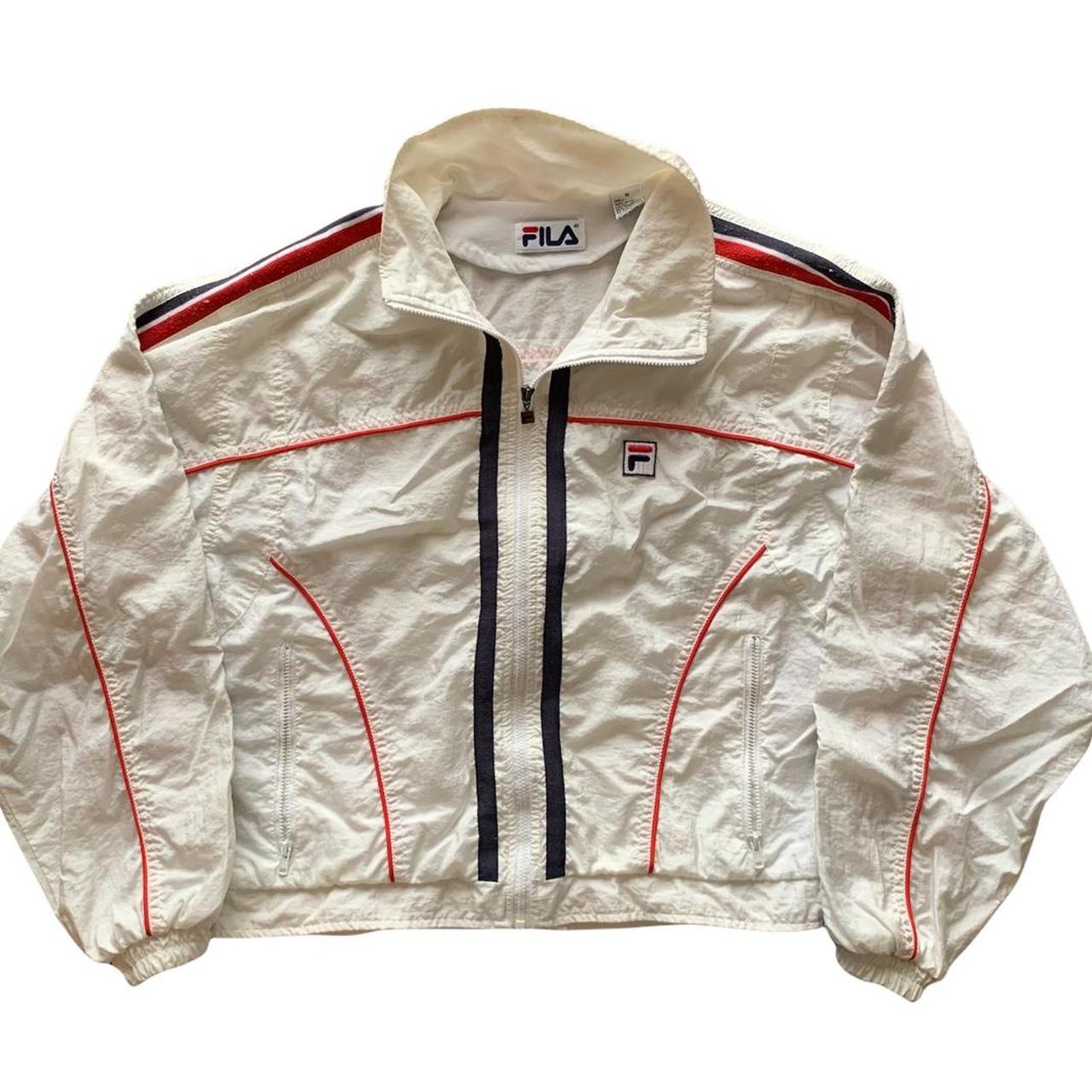 Human job Jet FILA vintage cropped windbreaker zip up jacket Size... - Depop