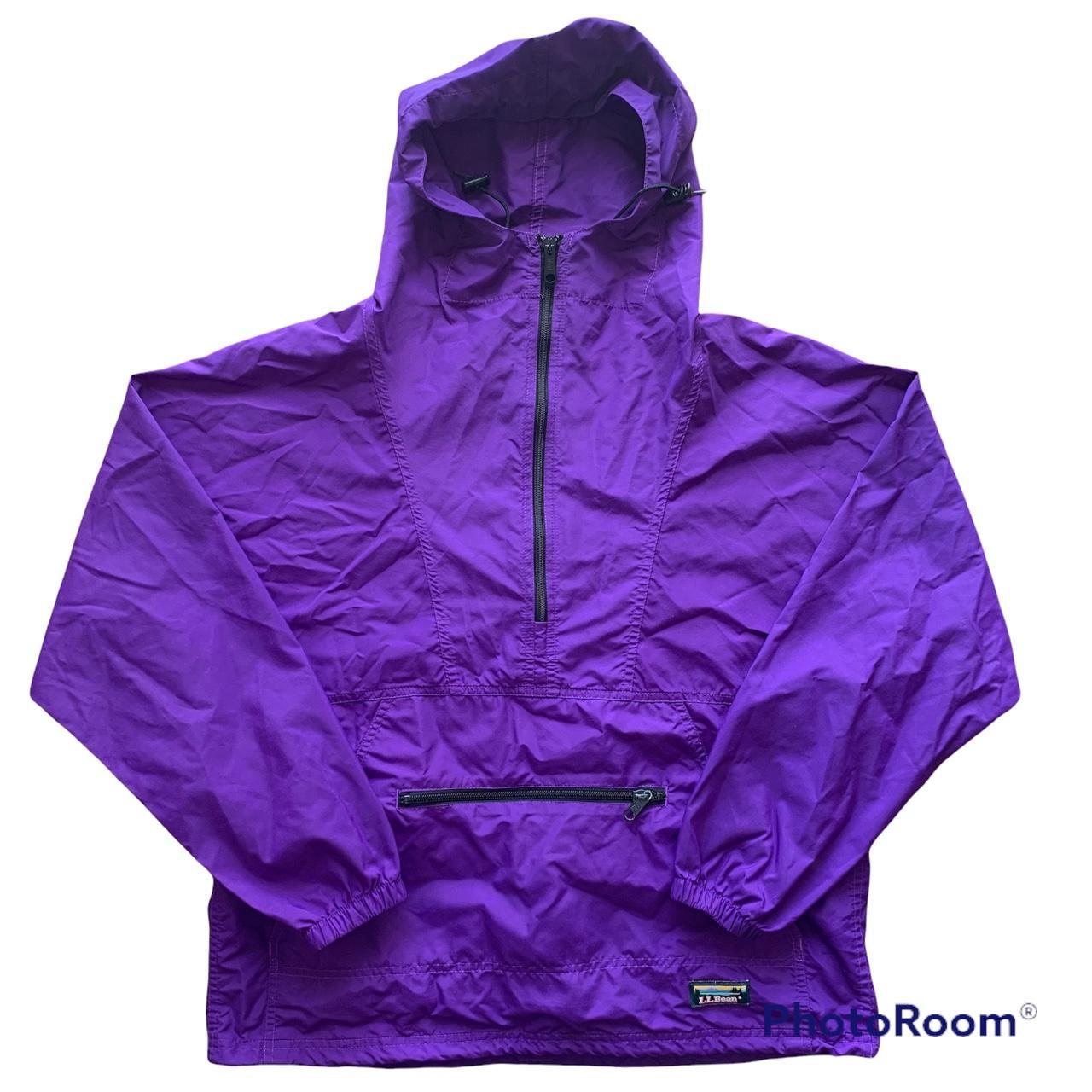 LLBEAN vintage purple windbreaker hoodie jacket... Depop