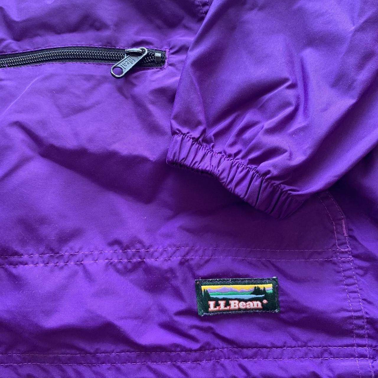 LLBEAN vintage purple windbreaker hoodie jacket... - Depop