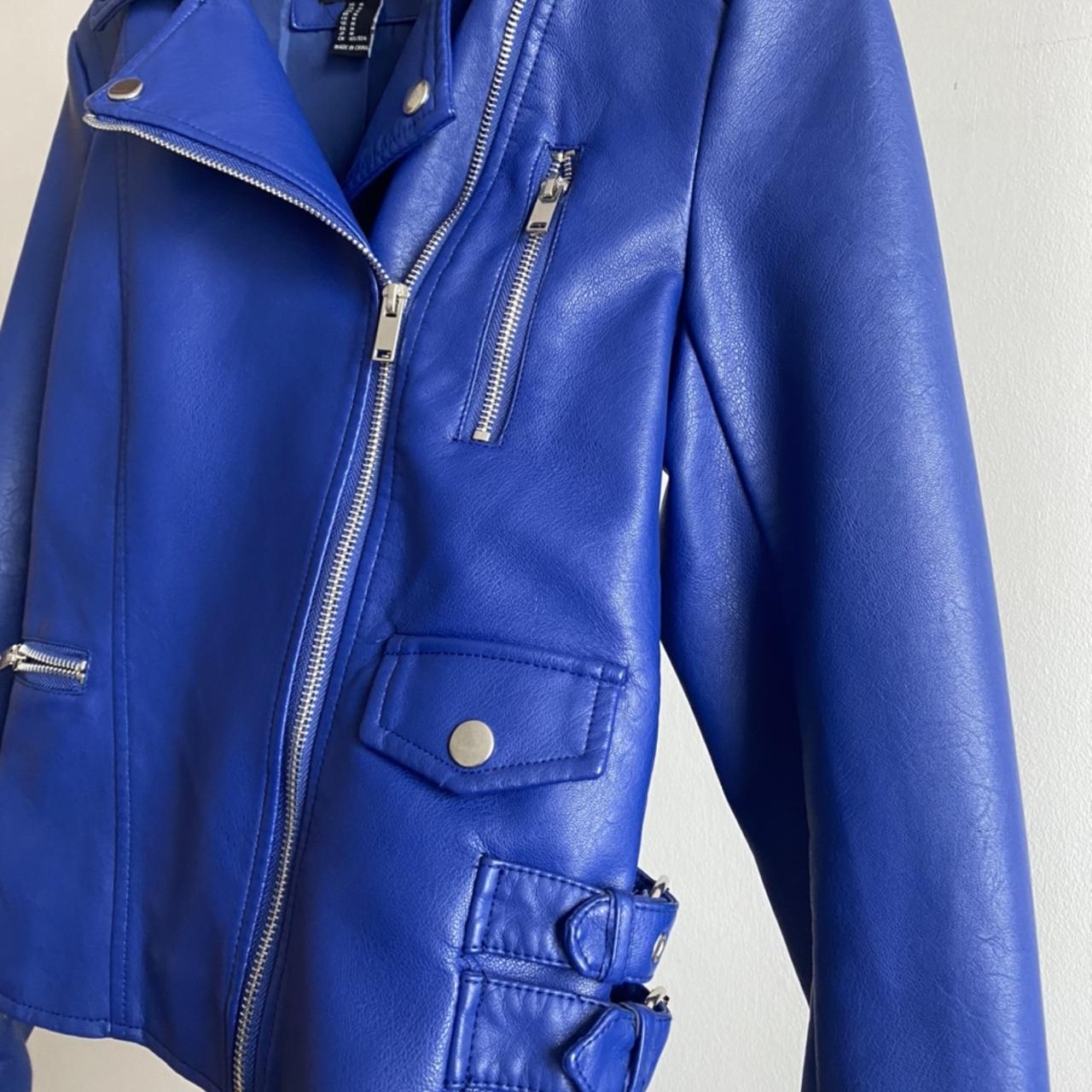 Blue Forever 21 faux leather jacket Size M Hardly