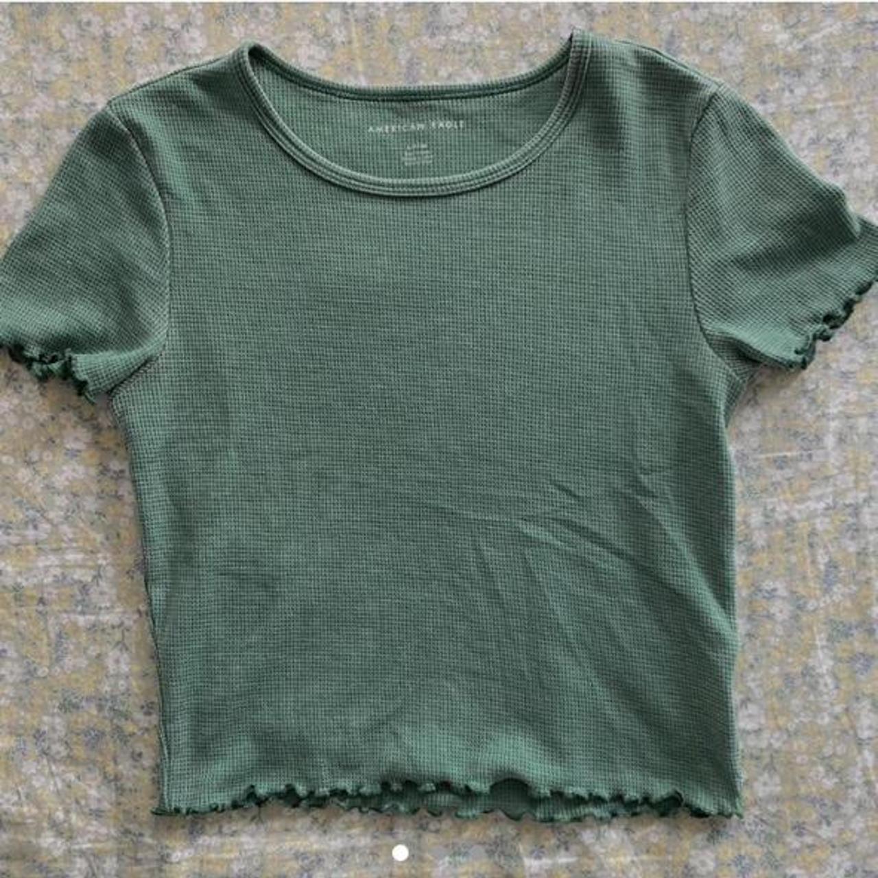 Green waffle baby tee Brand American Eagle 🔆... Depop