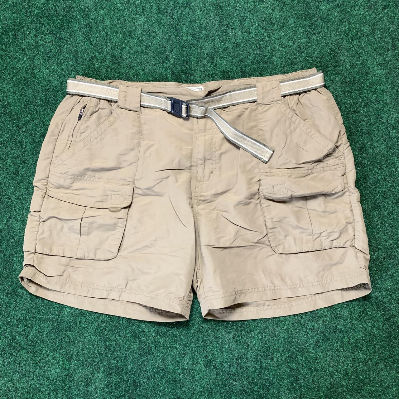 L.L.Bean cargo khaki short shorts with drawstring... - Depop