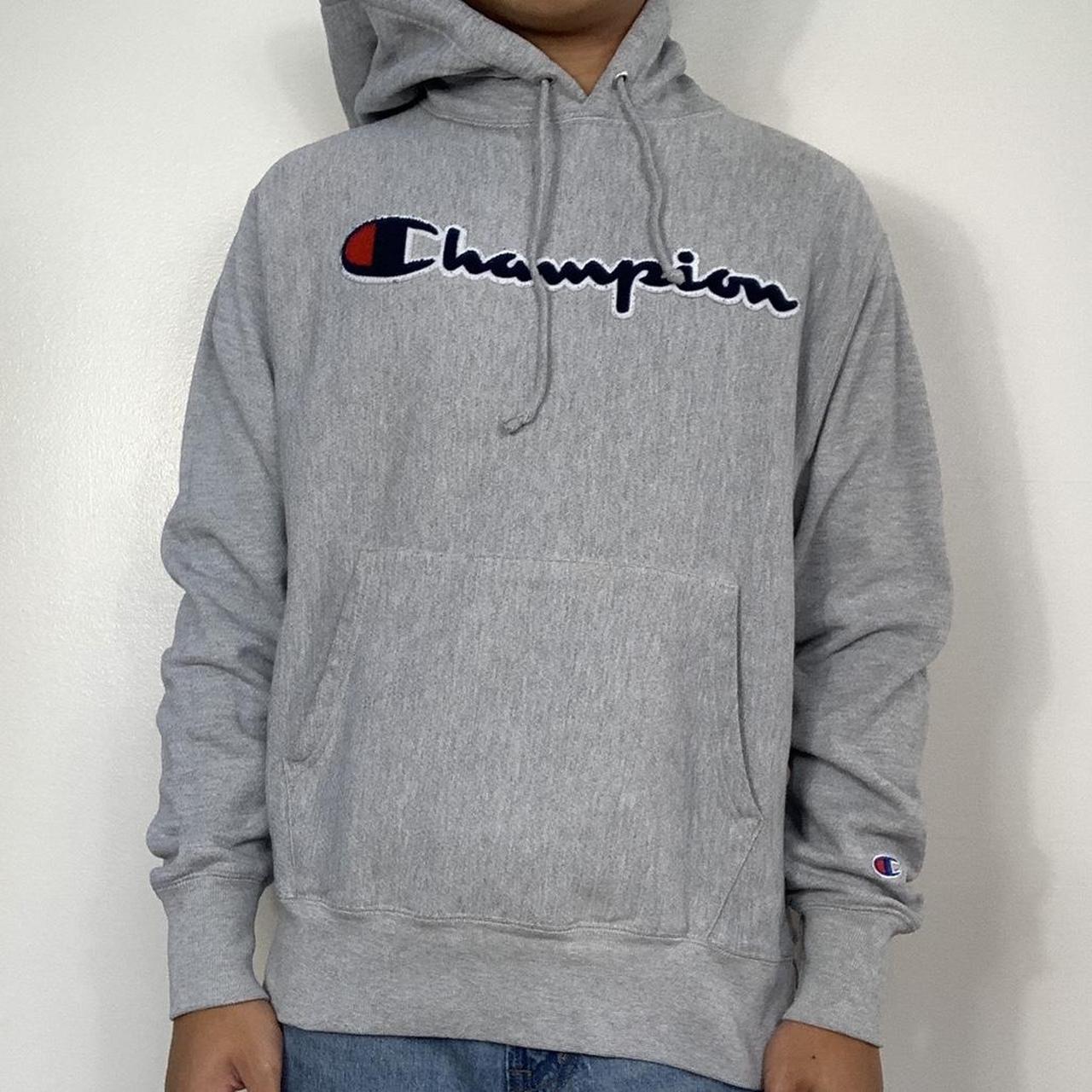 Champion Men's Grey Sweatshirt | Depop