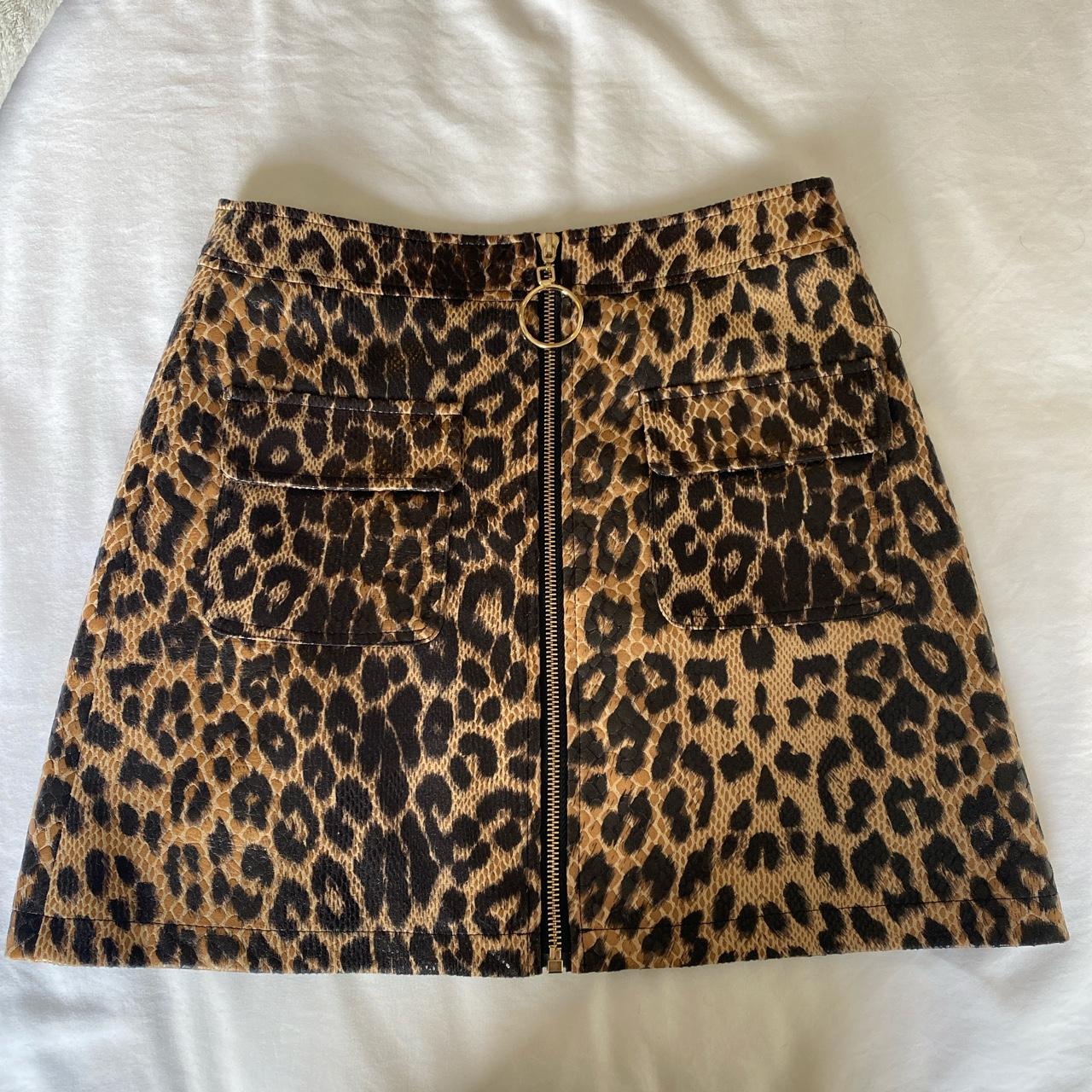 Cheetah print mini skirt. Super cute can be dressed... - Depop