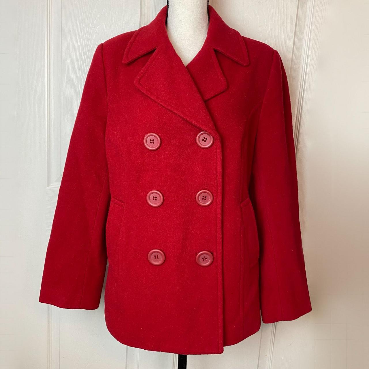 short red peacoat